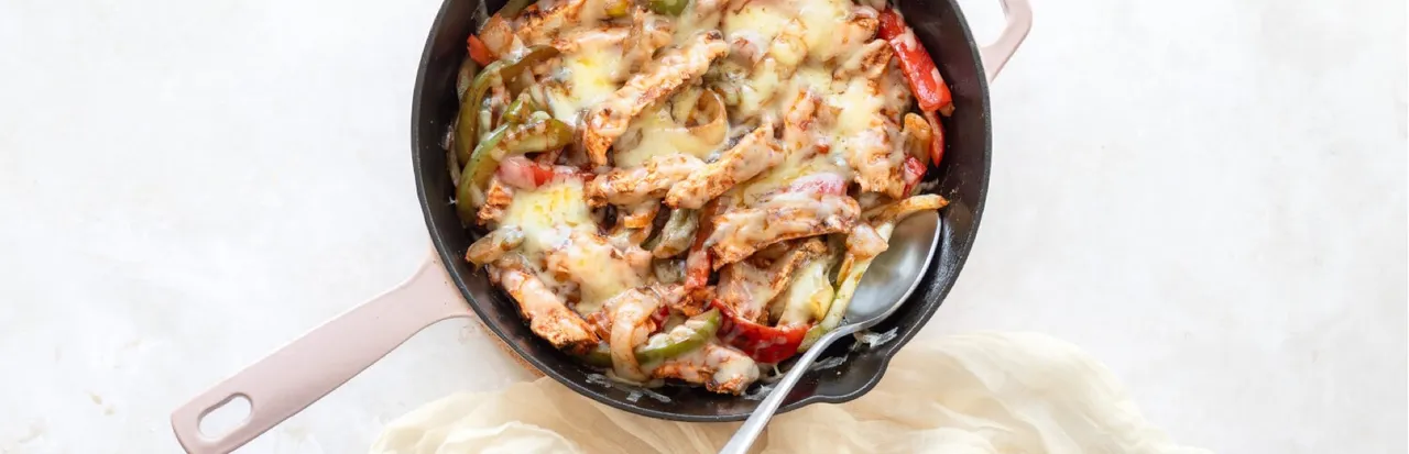 Cheesy Chicken Fajita Skillet + 1 Tortilla (a2)