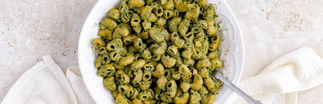 Chickpea Pasta with Pesto.
