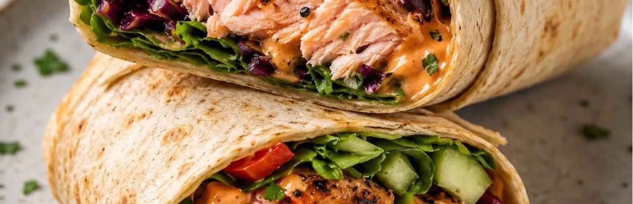 Sriracha-Garlic Aioli Salmon Wrap (a2-1)